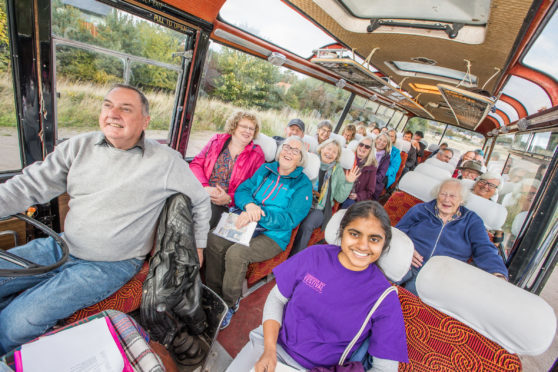 Tours of the area on a 1960s vintage bus were one of the sold-out events.