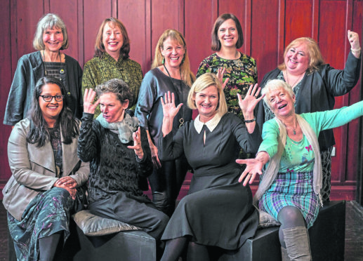 Special ceremony: Back row, from left, Sarah Wanless, Jenny Brown, Karyn McCluskey, Maureen Beattie and Beth Morrison. Front row, from left, Talat Yaqoob, Janice Parker, Rosemary Ward and Isabel McCue