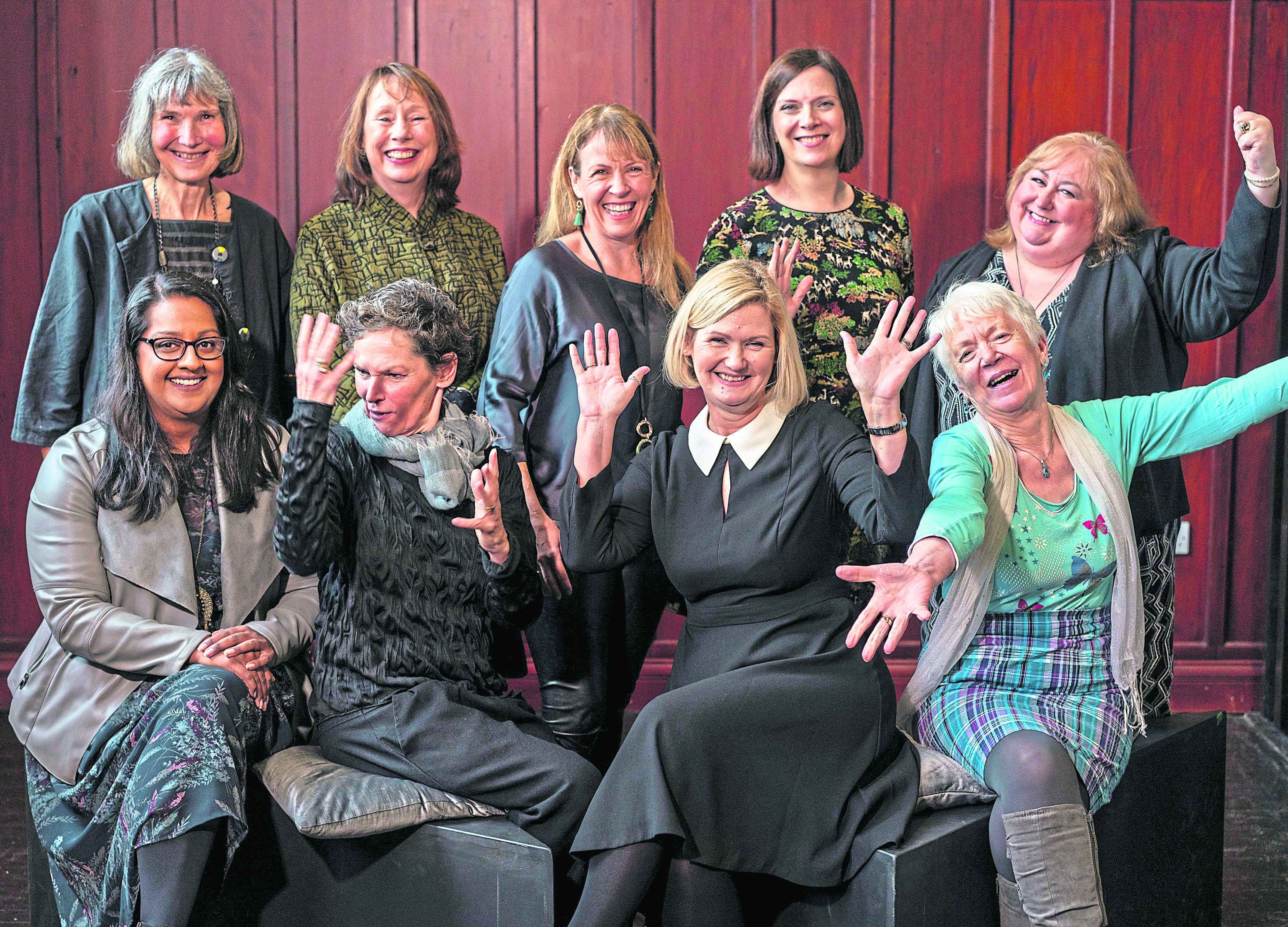 Special ceremony: Back row, from left, Sarah Wanless, Jenny Brown, Karyn McCluskey, Maureen Beattie and Beth Morrison. Front row, from left, Talat Yaqoob, Janice Parker, Rosemary Ward and Isabel McCue