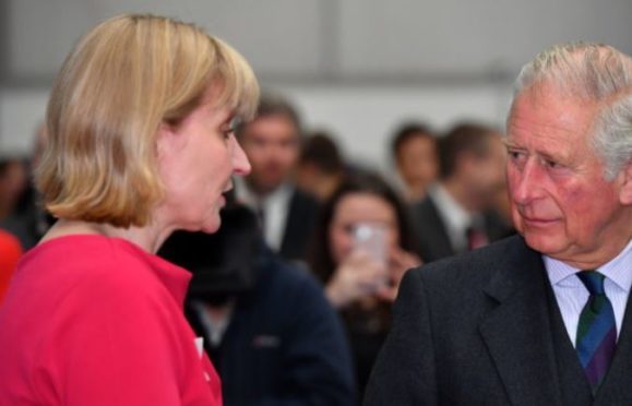 HRH Prince Charles, The Duke of Rothesay, visited Balmoral Offshore Engineering, Aberdeen to officially open the new Balmoral Subsea Test Centre. Pictured - Prince Charles, speaking with Deirdre Michie of Oil & Gas UK.