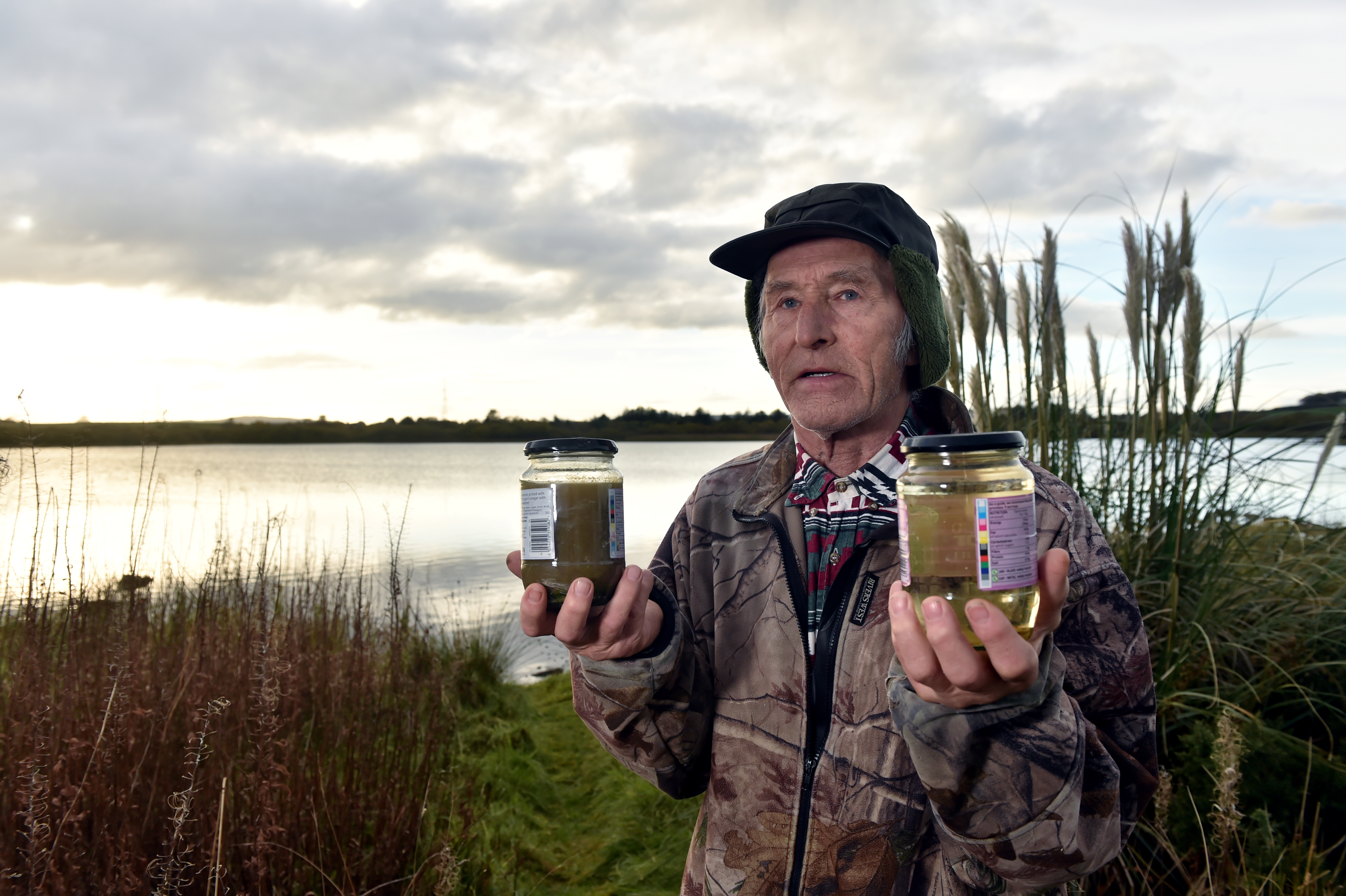 Ian Muir with water samples.
