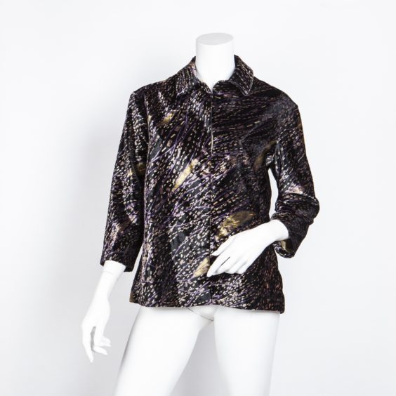 Fashion icon Jean Shrimpton has donated a velvet Georgina Von Etzdorf jacket