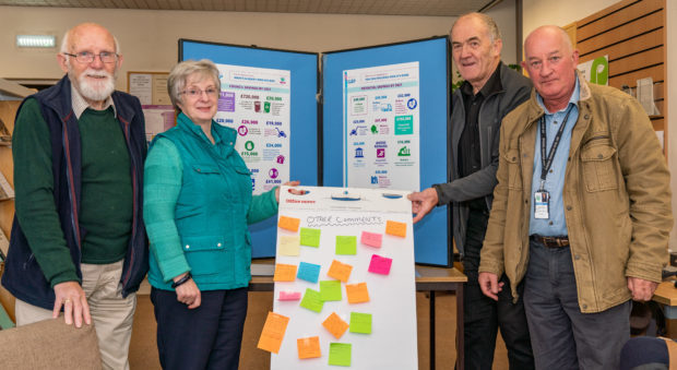 Jack with his wife Lesley Thornley, Cllr's George Alexander and Derek Ross.