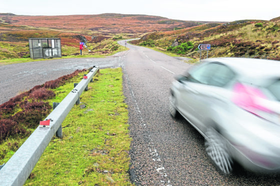 The Kirtomy junction on the A836 near Bettyhill in Sutherland