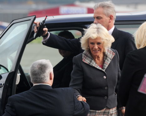 HRH The Dutchess of Rothesay, arrives at Aberdeen Airport to officially open the new BA Lounge.