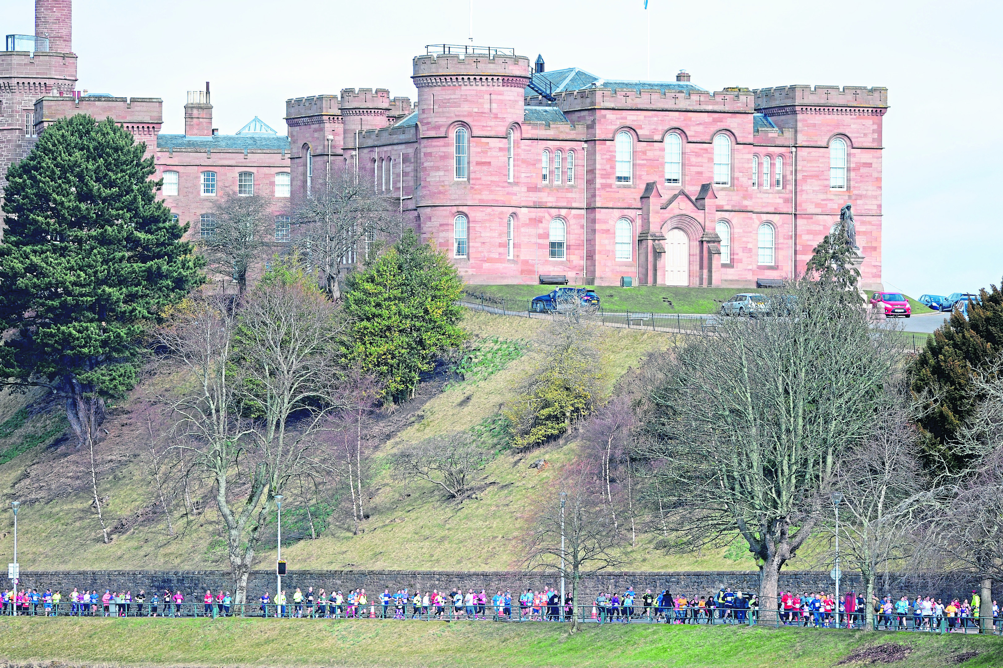The steep grassy banks at Inverness Castle. Picture by Sandy McCook.