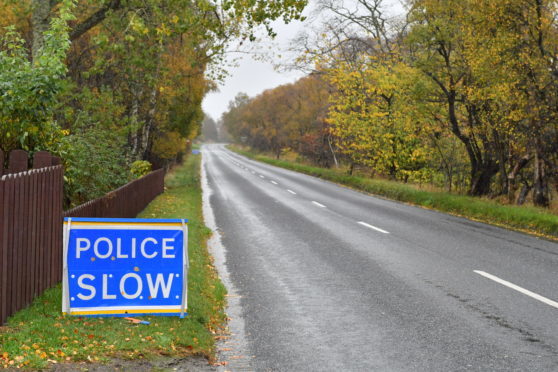 A crash happened on the B944 Kemnay to Kintore road.  (Picture: Kami Thomson)