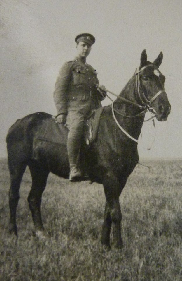 Robert Stephen on his horse, Dolly.