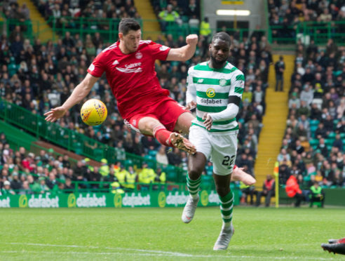 Scott McKenna has been banned for this tackle on Odsonne Edouard.