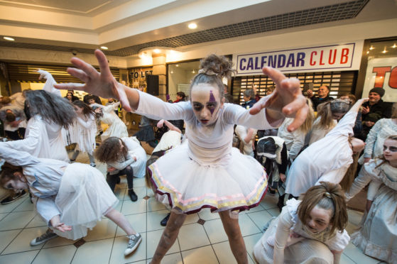 St Giles Theatre Group performed at the St Giles Shopping Centre for the event.