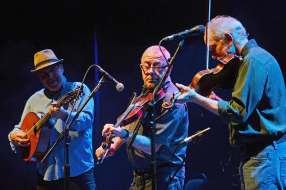 Bruce Molsky, Aly Bain and Ale Möller delight the Mareel crowd on Saturday.