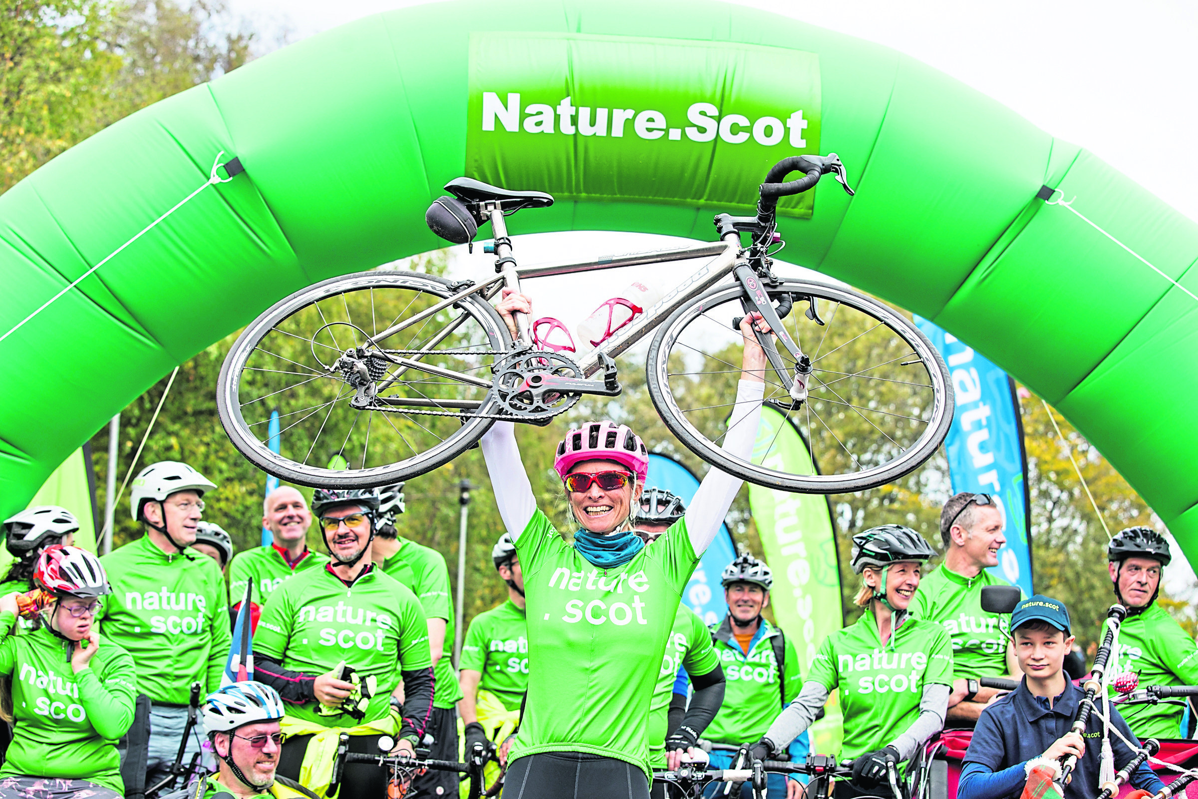 Scottish Natural Heritage, Chief Executive Francesca Osowska completes her epic 1,300 mile cycle.