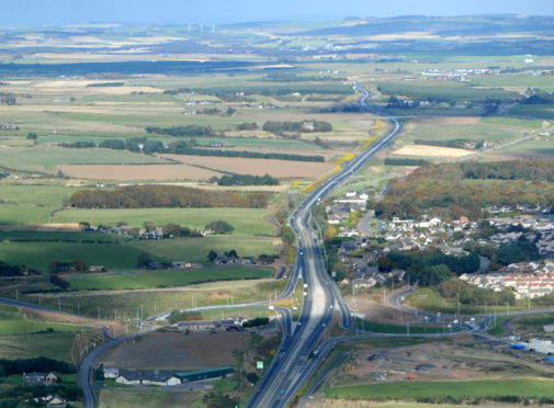 The northern route of the AWPR at Balmedie connecting with the A90.