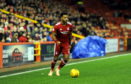 Shay Logan in action for Aberdeen against Hamilton Accies last night.
