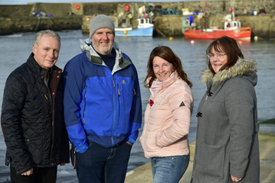 The Rosehearty Harbour and Inshore Fishermen’s Association office bearers (L-R) David Whyte, Ross Downie, Dawn-Marie Duncan and Shirley Whyte.