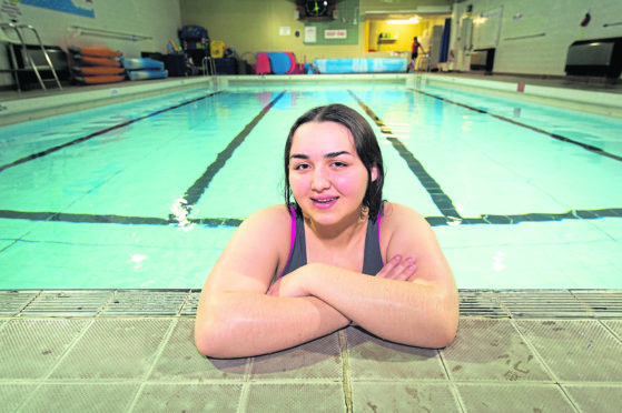 Millie Nicoll is pictured at Speyside High in Aberlour where she is training for the transplant games in her chosen sport.
Picture by Jason Hedges.