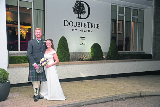 Lee and Lucy Gilray say their big day was spoiled by boozed-up medical students who intimidated guests and vandalised the hotel.