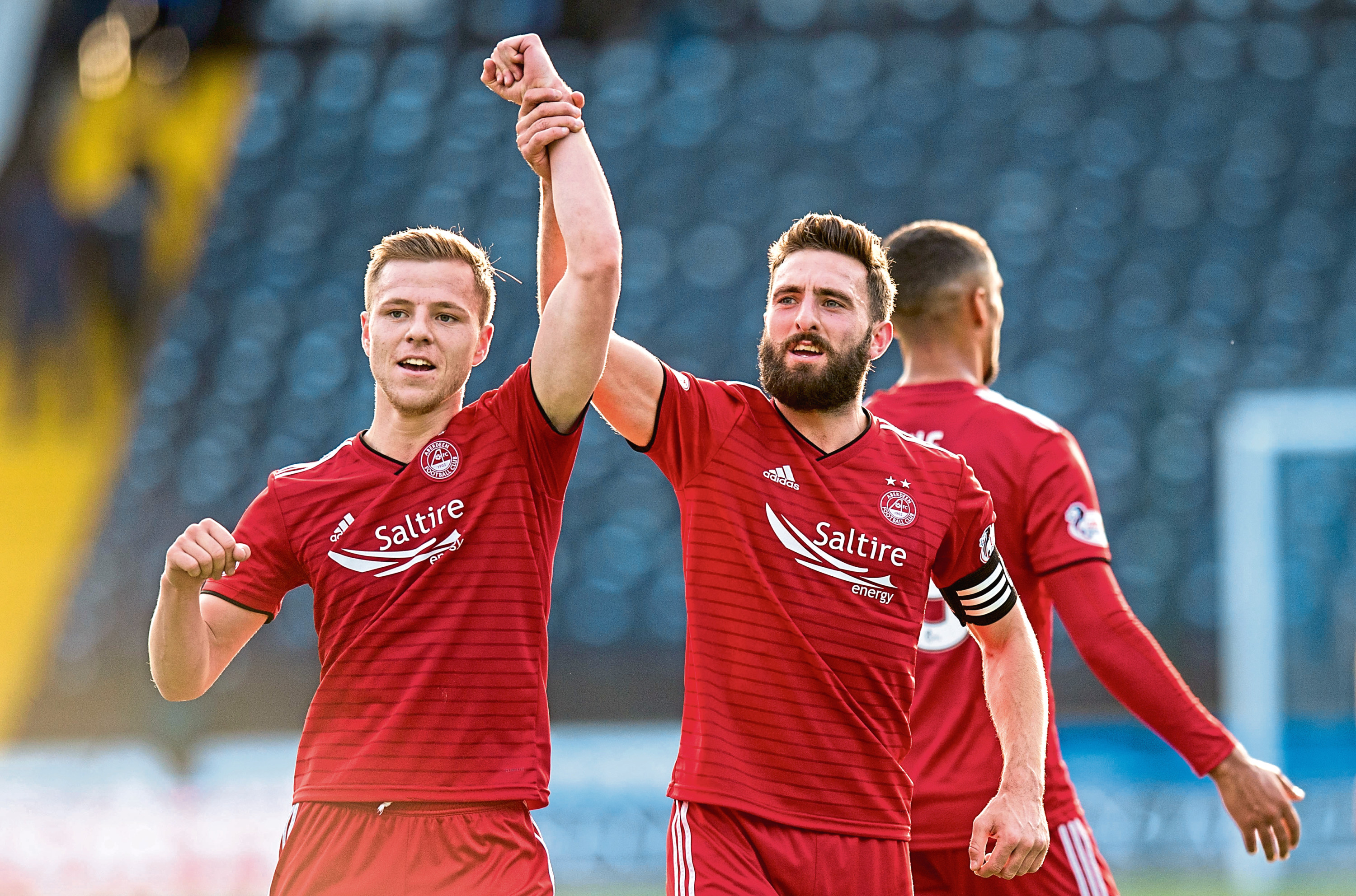 Aberdeen's Bruce Anderson (L) has moved to Dunfermline on loan.