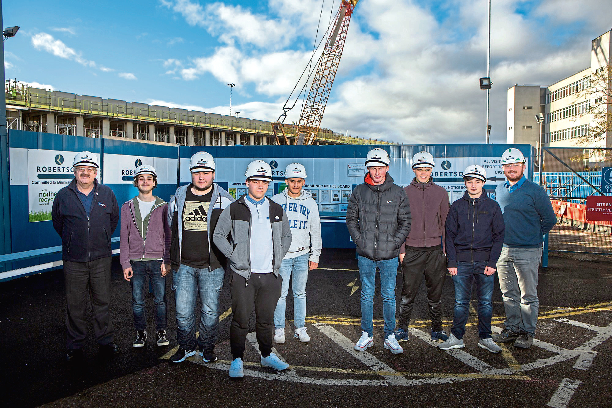The latest Journey into Construction group at the site of the new Inverness Justice Centre.