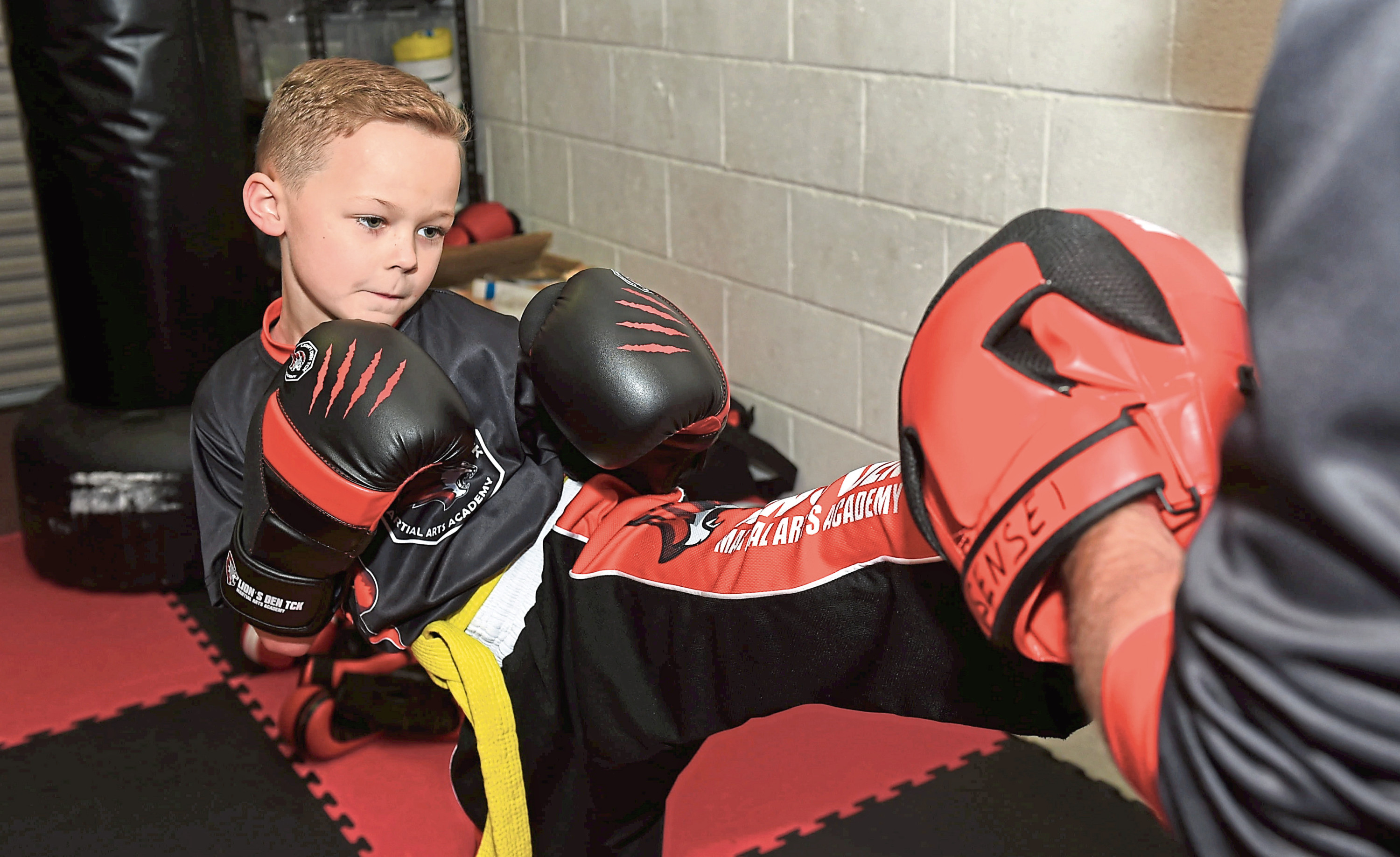 7-year-old Lachlan Blaikie who has just returned from winning a bronze medal in the World Karate & Kickboxing Commission World Championships in Dublin.
 Pictured are Lachlan Blaikie, 7 years old.
21/11/18
Picture by HEATHER FOWLIE