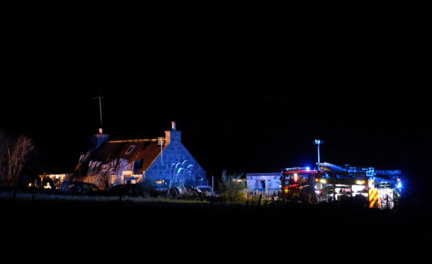 The cottage fire on the outskirts of Peterculter.