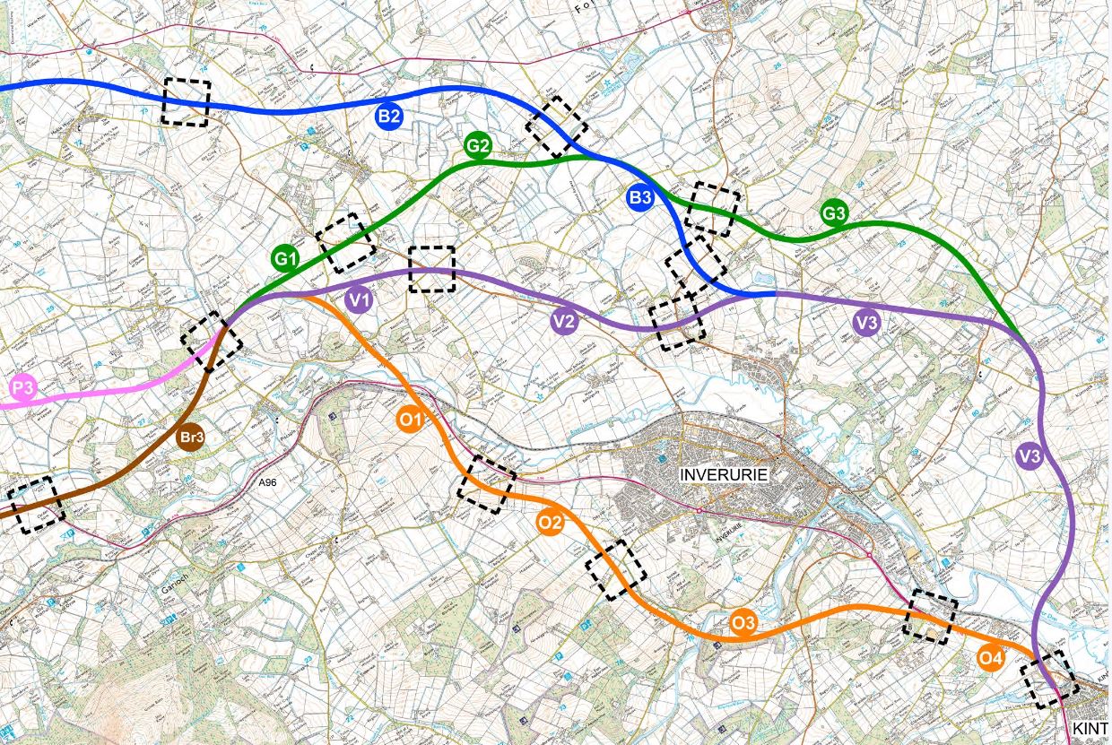 The A96 route options.