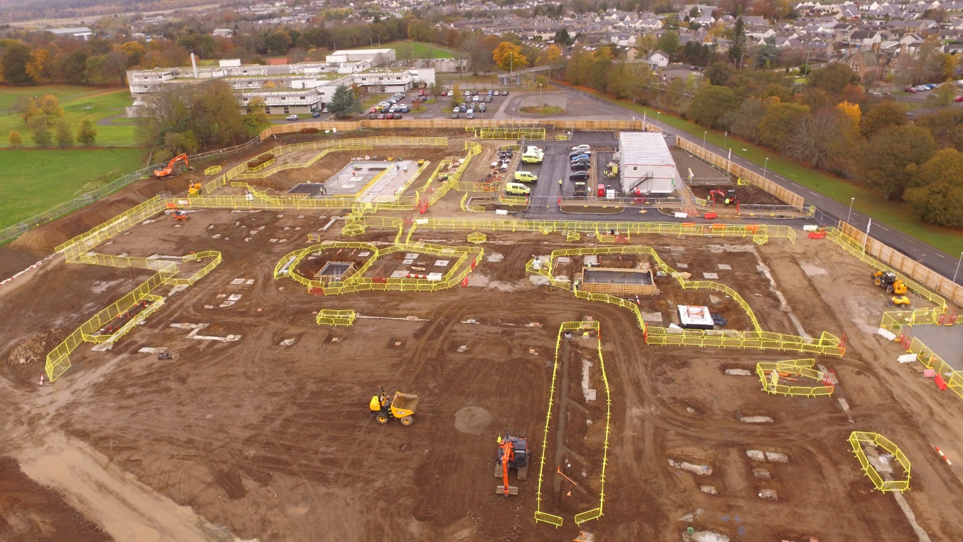 Aerial view of Alness Academy Build