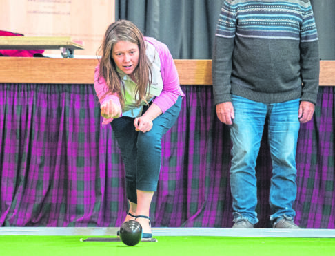 Scottish Government Communities Minister Aileen Campbell is pictured at Buckie Fishermans hall, Moray and is pictured playing Bowls. Picture by Jason Hedges.