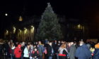 The 35ft Norwegian fir Christmas Tree on Aberdeen Castlegate in 2018