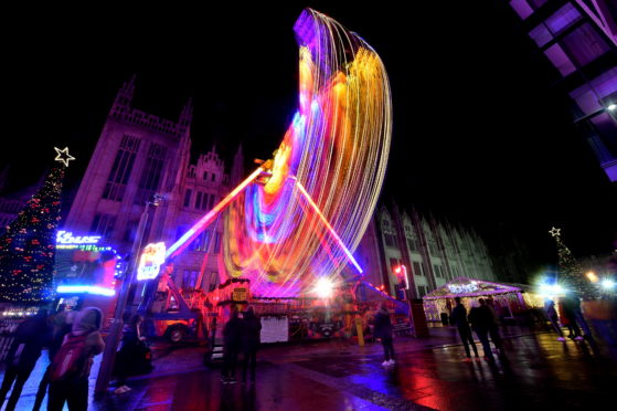 One of the rides at Aberdeen Christmas Village