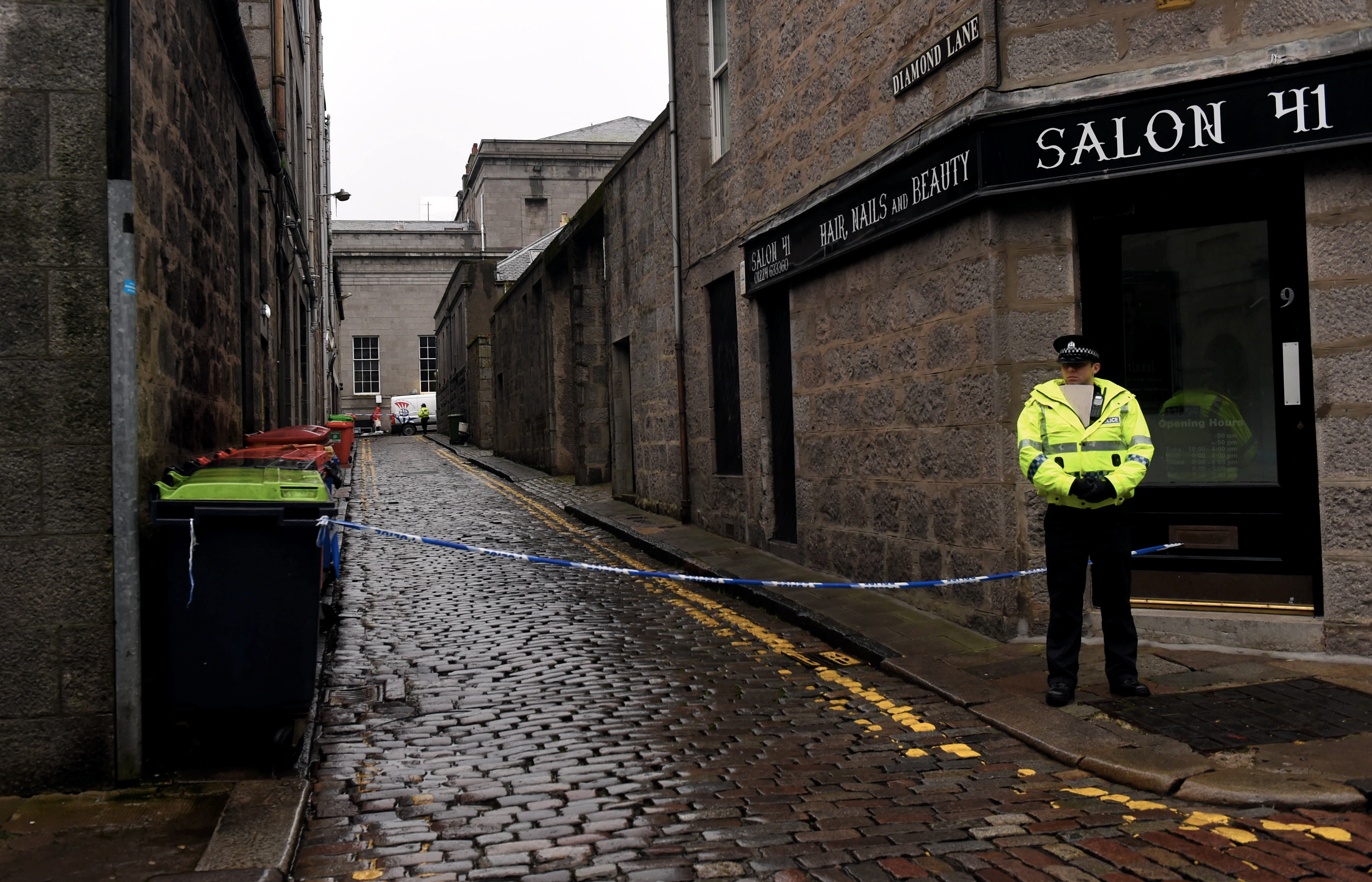 Diamond Lane was cordoned off by police.