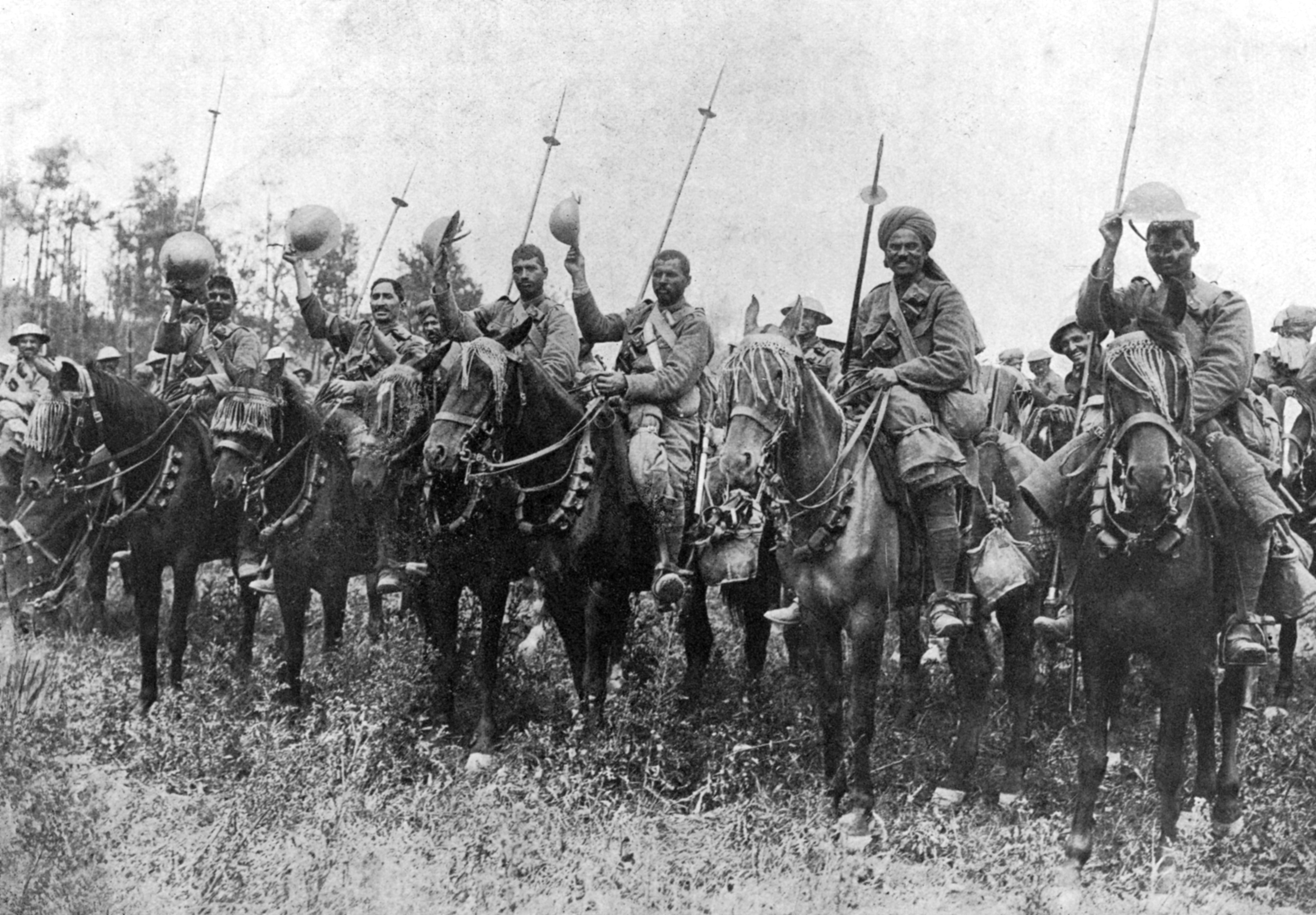 Indian cavalry after their charge, Somme, France, First World War, 14 July 1916, (c1920). Illustration from The Illustrated War Record of the Most Notable Episodes in the Great European War 1914-1918, seventh edition, (The Swarthmore Press Ltd, London, c1920). (Photo by The Print Collector/Print Collector/Getty Images)