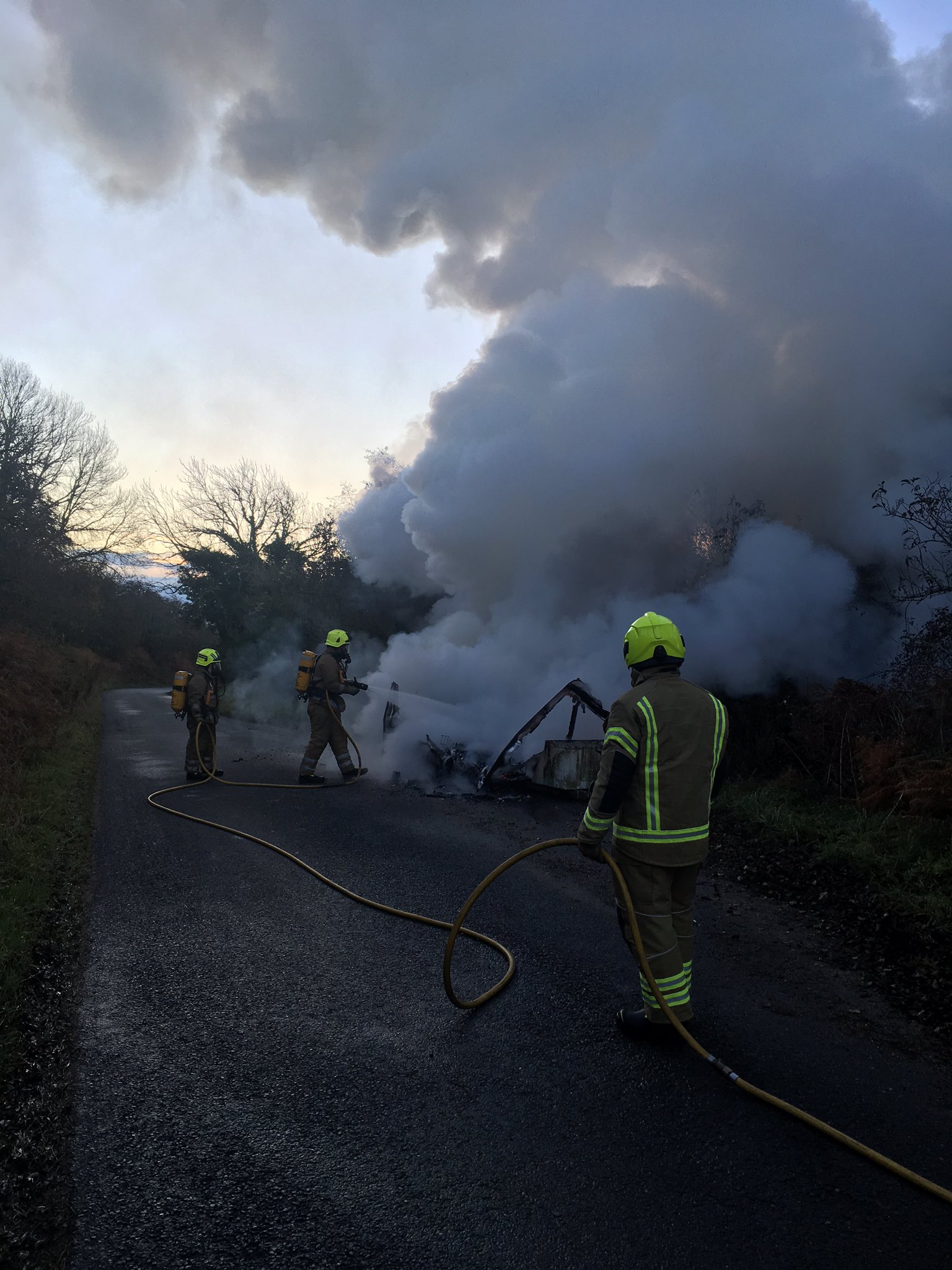 A caravan was found ablaze in Invergordon earlier today.