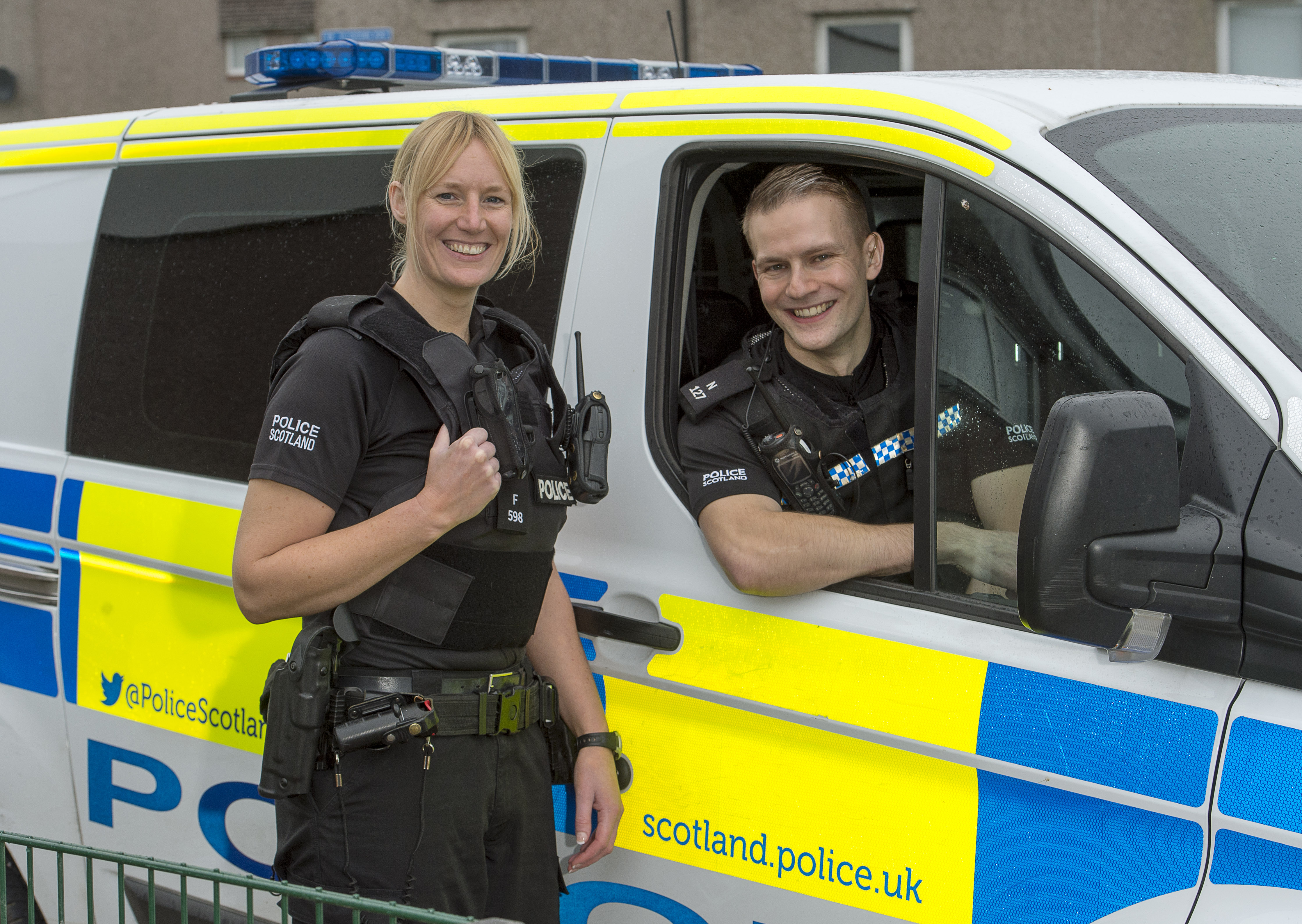 SPF Bravery Awards 
PC Lynn Cameron and PC Craig McFarlane   rescued a woman from a Fire in her Flat in Old Town Road in Inverness

Pic Trevor Martin