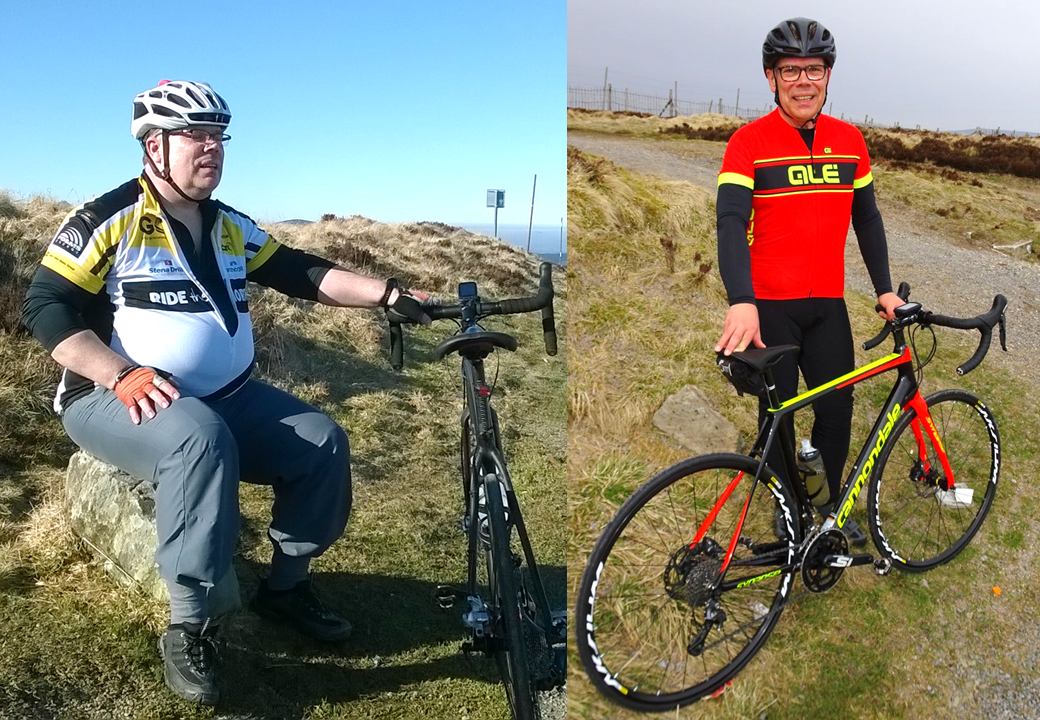 John Meres cycling before and after his challenge