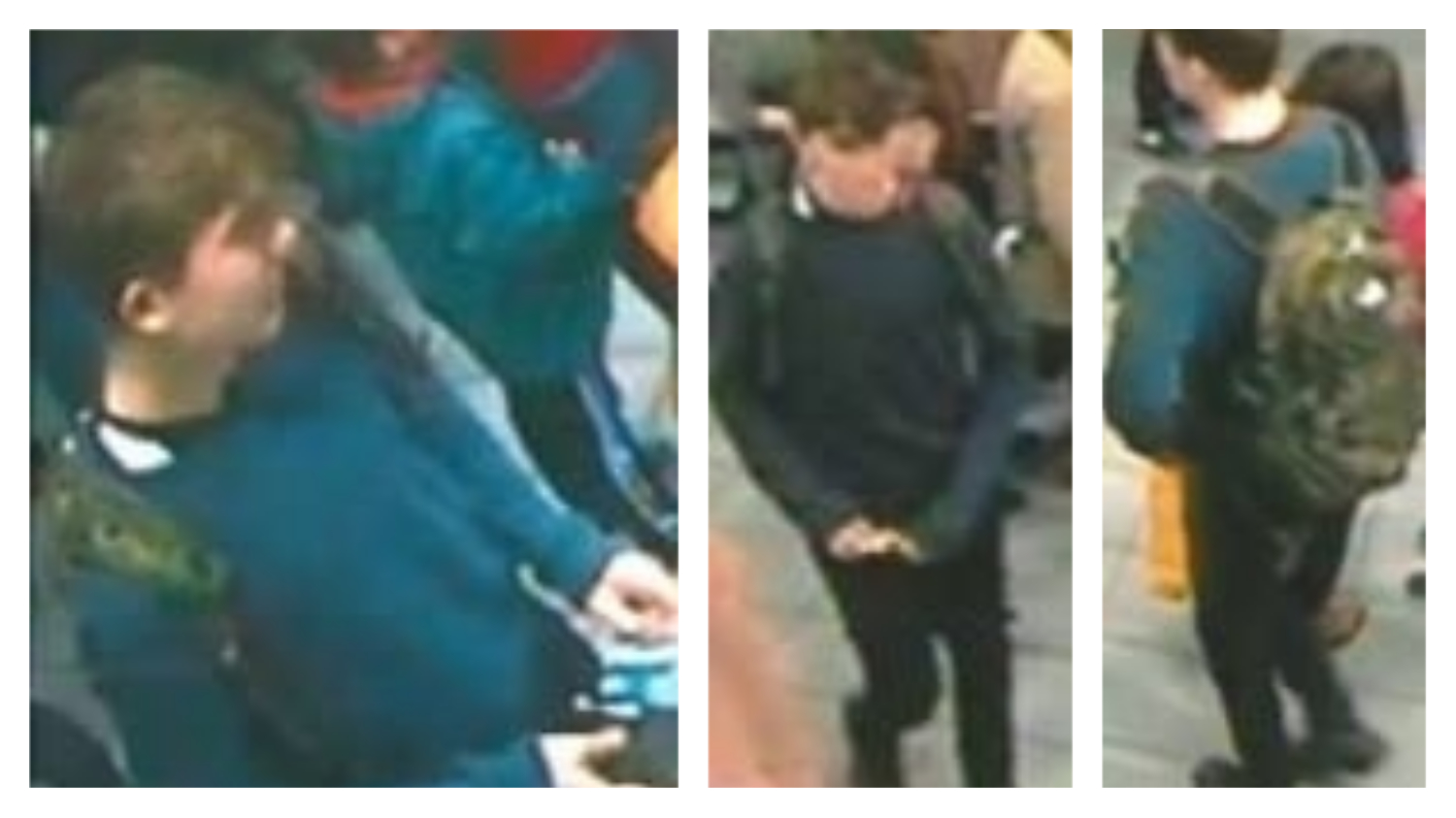 CCTV images of Liam Smith from McDonald's, Union Street on November 17.