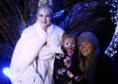Leila MacGillivray and Nicola Gemmell excited to meet Fairy Queen (Dorothy Simpson) in her ice palace.
