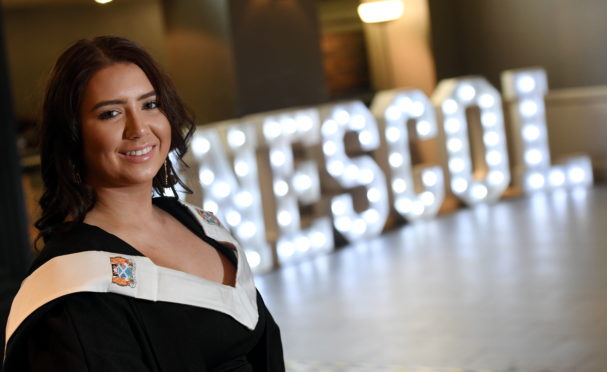 Talitha Brown,20,  graduated yesterday from NESCol with a HND in Acting and Performance.