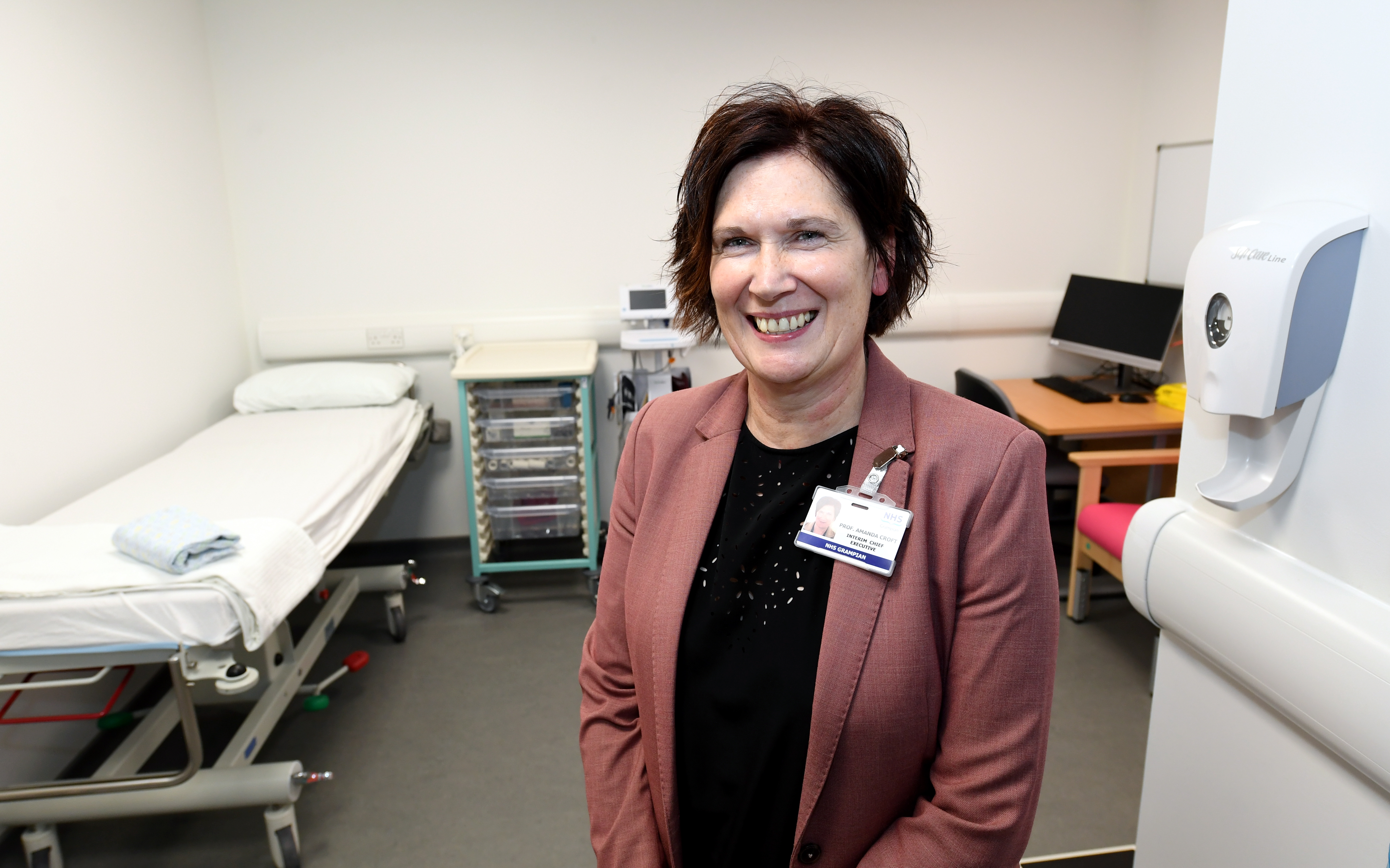 Interim NHS Grampian Chief Executive Prof Amanda Croft, officially opened the new Department of Schedued Admissions at ARI, which will reduce the amount of time people spend at hospital when attending for operations.