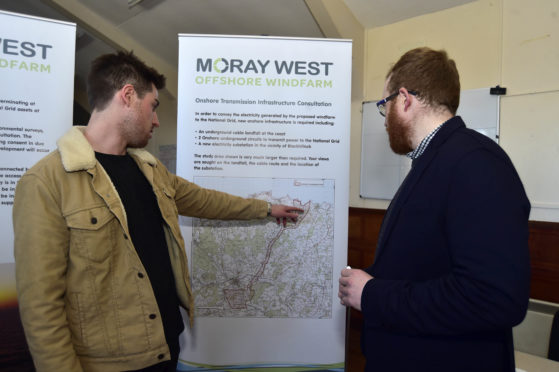 The Moray West proposals are discussed at a consultation event.