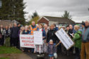 Protesters outside the Insch recycling centre.  (Picture: Andrew Waterhouse)