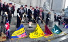 Crowds gathered in Aberdeen to mark Remembrance Day.