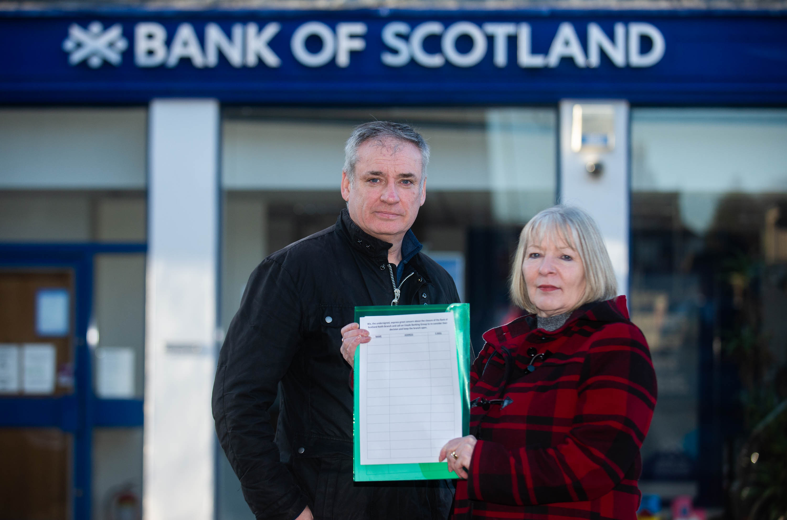 Moray MSP Richard Lochhead and Keith and Cullen councillor Theresa Coull have launched a petition to try and save the Bank of Scotland branch in Keith.