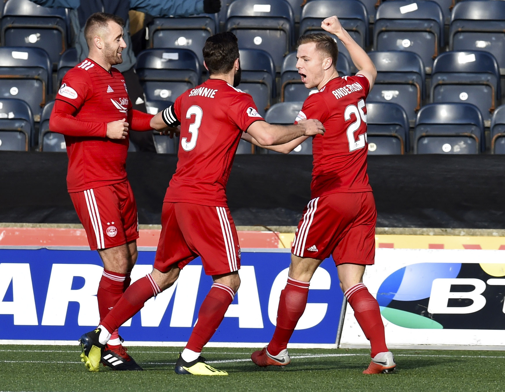 Bruce Anderson celebrates snatching a point for Aberdeen.