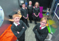 Elgin Academy pupils, from left, Josh Hanover, 13, Jonathan Affleck, 14, Carrie Brown, 14, Lexi Sayle, 14 and Kelly Price, 12