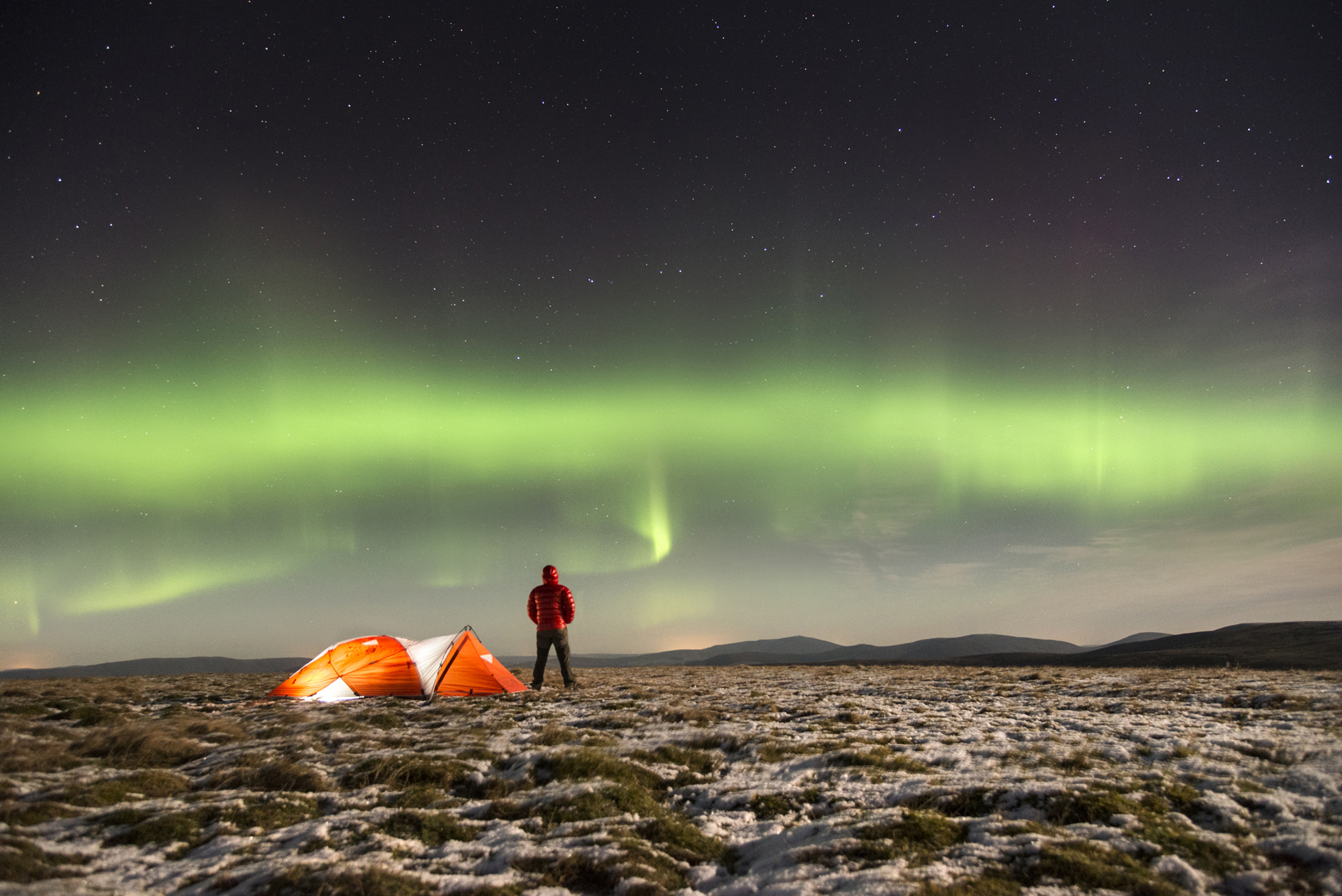 Northern lights are visible on clear nights in the Cairngorms.