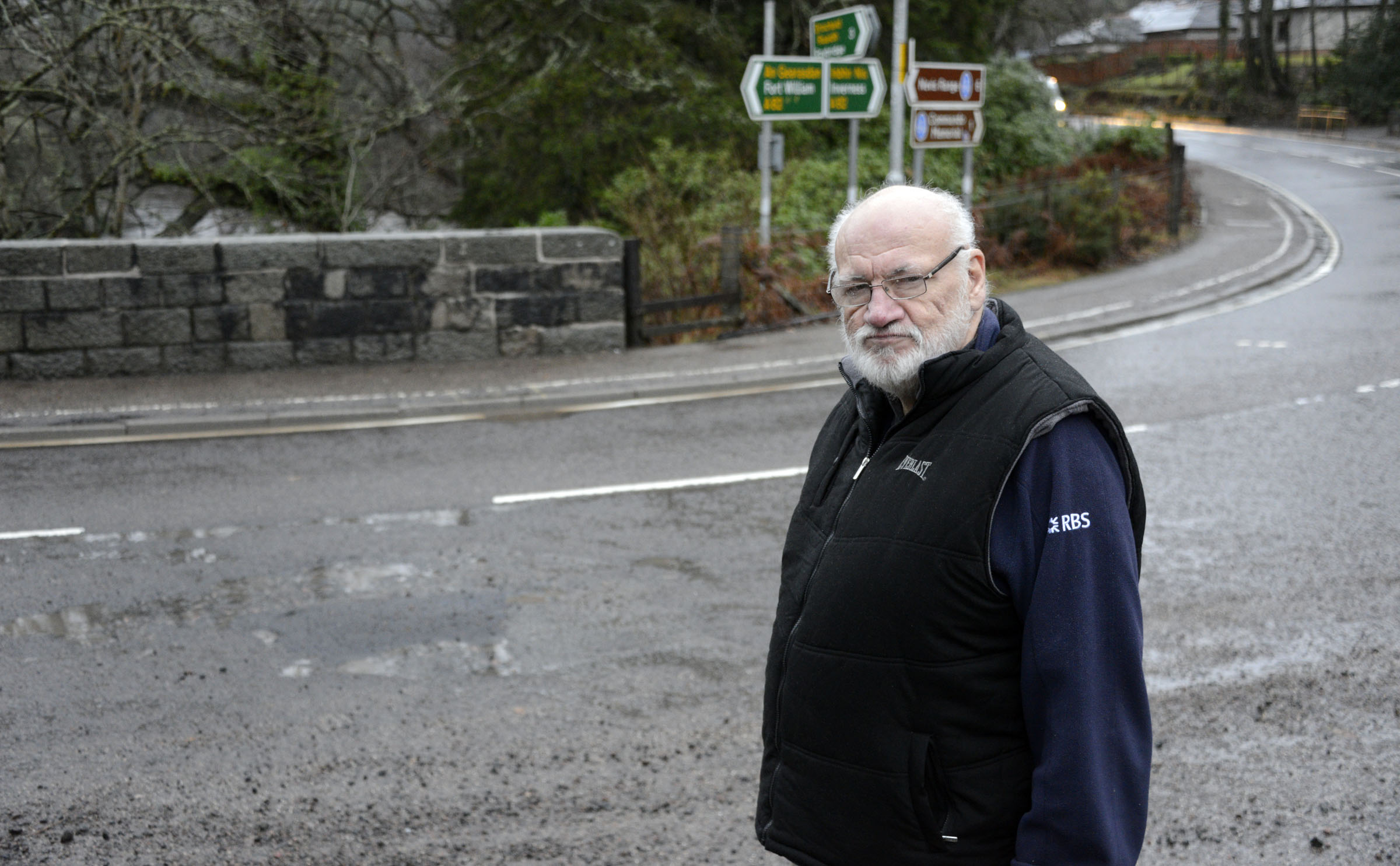 John Fotheringham says one pothole on the A82 has been repaired too often.