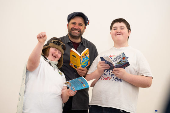 Award-winning author Phil Earle will visit Orchard Brae School with pupils, Emma McDermott, 14 and Michael Morris, 13.