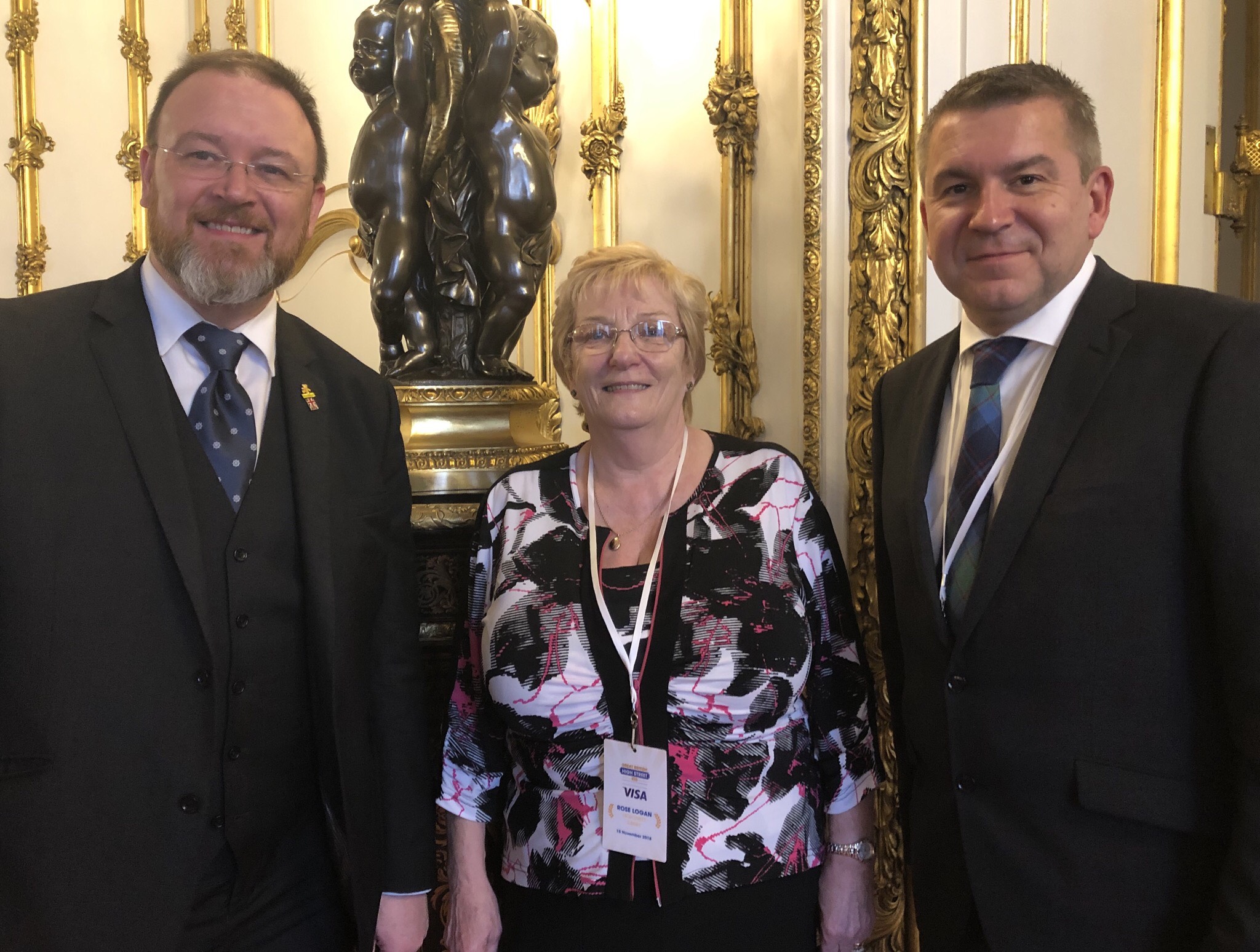 MP David Duguid at Lancaster House last week along with Rose Logan and Robert Stephen, both of Turriff Business Association.
