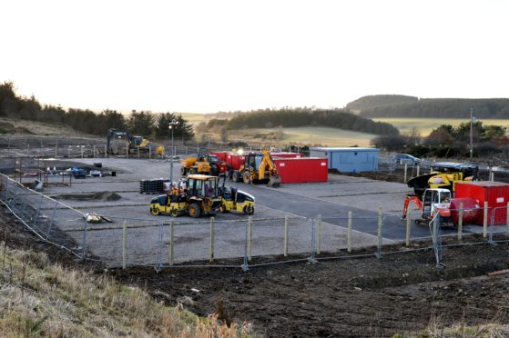 Aikey Brae, while under construction.